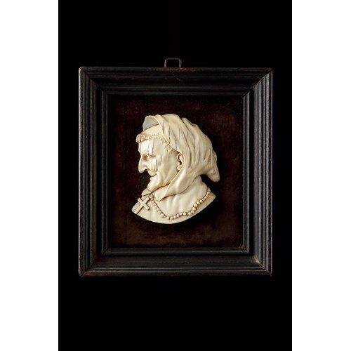 Interesting Set of Twelve Ivory Historical Caricature Portrait Reliefs Depicting some of the Leading Catholic Clergy Responsible for the Revocation of the Edict of Nantes in 1685